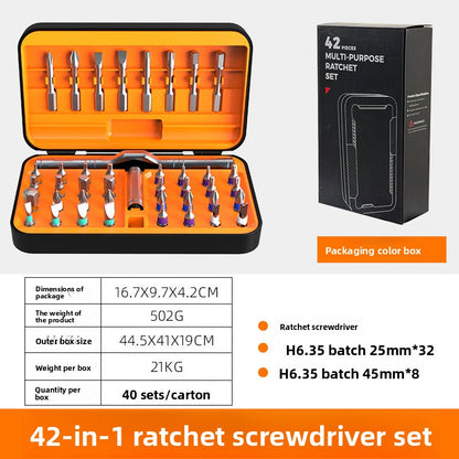 Multi-Function Ratchet Screwdriver Set with S2 Steel Bits
