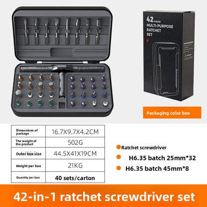 Multi-Function Ratchet Screwdriver Set with S2 Steel Bits